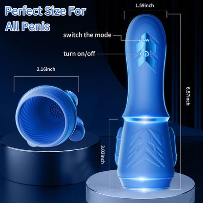2 IN 1 Penis Training Vibrator Strokers Pocket Pussy with 10 Vibrating Modes