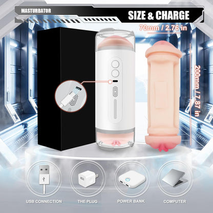 10 IN 1 Automatic Masturbator Pocket Pussy Blowjob with 10 Vibration Modes