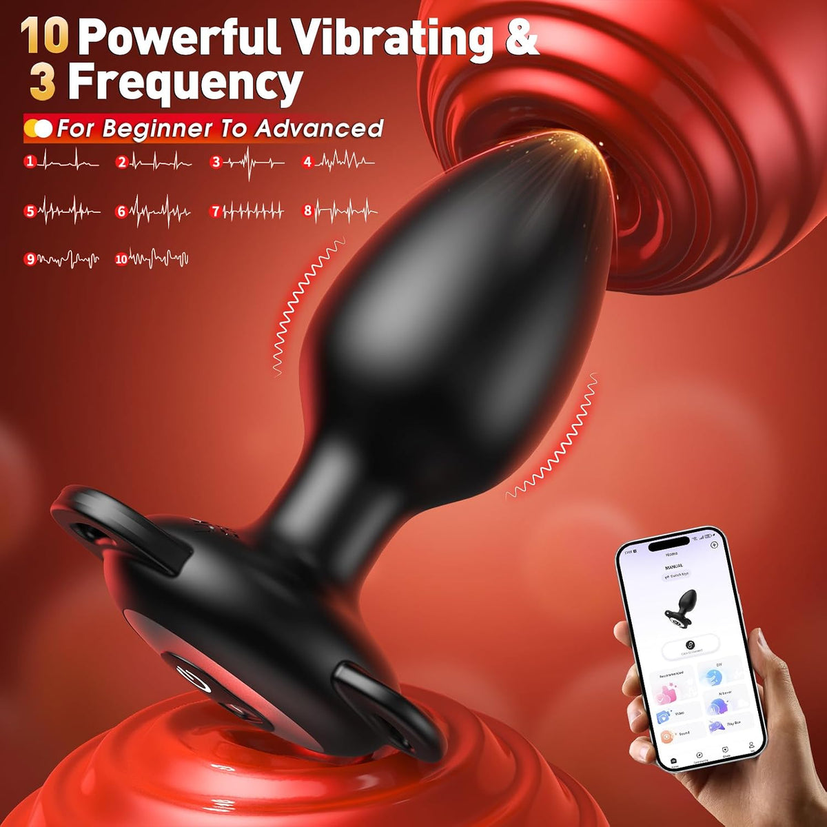 Wearable Vibrator Butt Plug Prostate Massager with 10 Vibration Modes