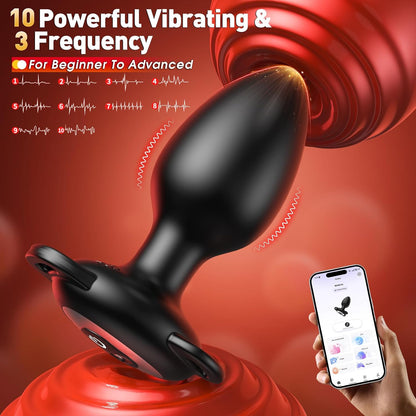 Wearable Vibrator Butt Plug Prostate Massager with 10 Vibration Modes
