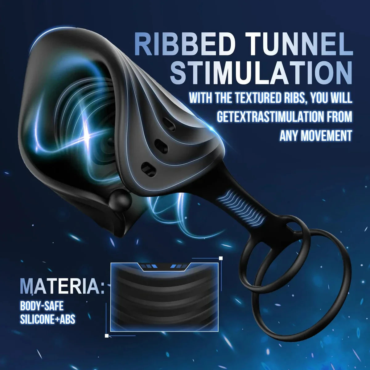 2 IN 1 Electric Penis Trainer Vibrator Stimulator Masturbator with 10 Vibration Modes