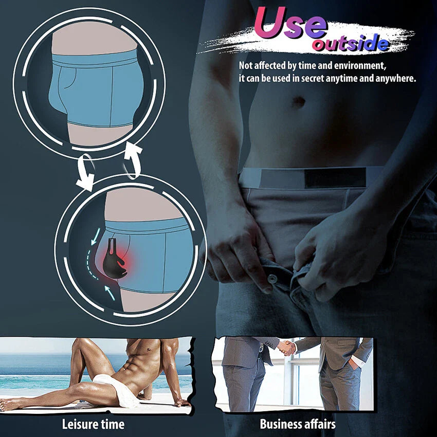 Scrotum Pouch Cock Ring Ball Stretcher Penis Trainer Enhancer Vibrator Delay Ejaculator
