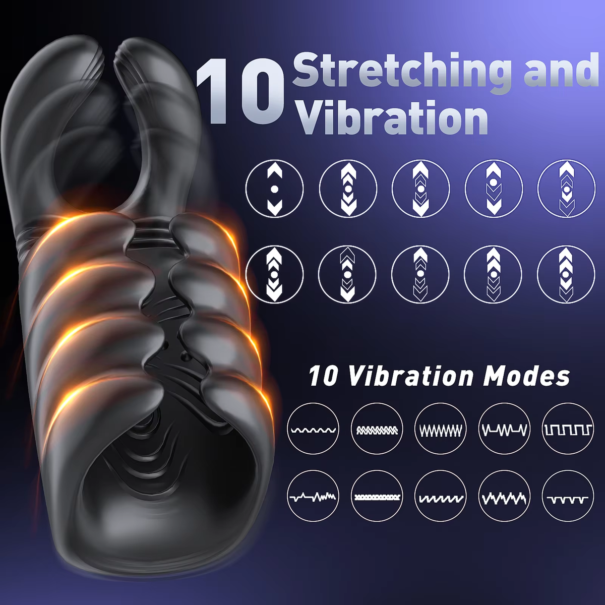 Automatic Masturbator Penis Trainer Vibrator Stimulator with 10 Pulsing & 10 Vibration Modes