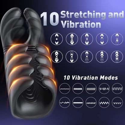 Automatic Masturbator Penis Trainer Vibrator Stimulator with 10 Pulsing & 10 Vibration Modes