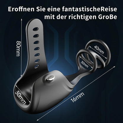 2 IN 1 Penis Trainer Vibrator Cock Ring Stimulator Masturbator with 10 Vibration Modes