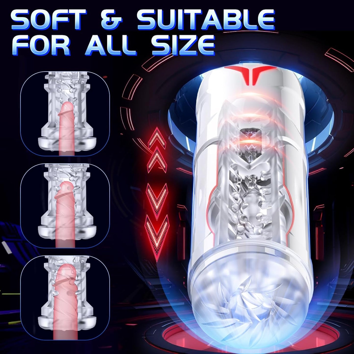 Automatic Masturbator Penis Vibrator Blowjob Machine with 5 Thrusting & Vibrating Modes