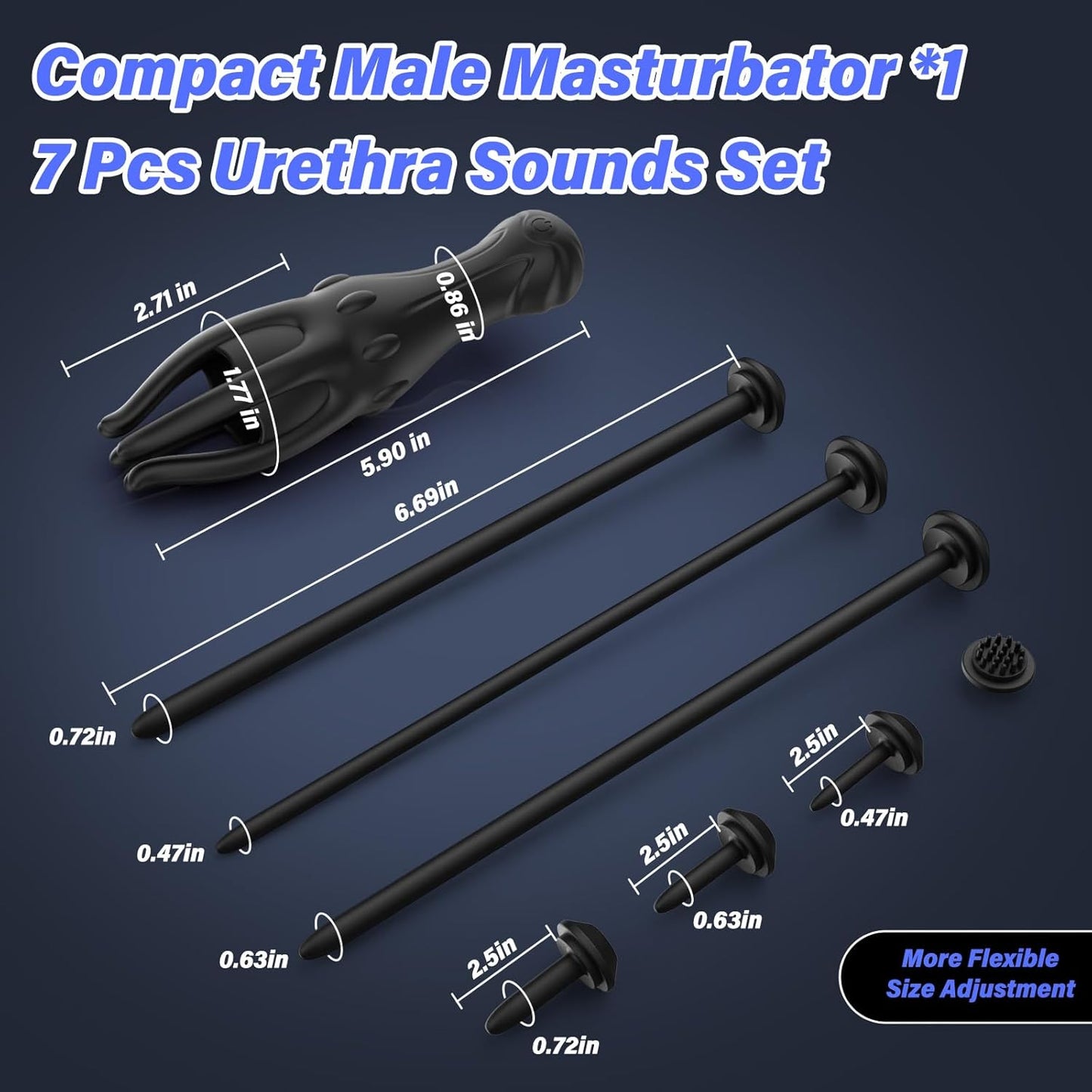 Penis Vibrator Stimulator Urethral Sounds  Set Msturbator with 10 Vibrations