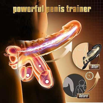 4 IN 1 Adjustable Penis Trainer Testicle Vibrator Cock Ring with 10 Modes