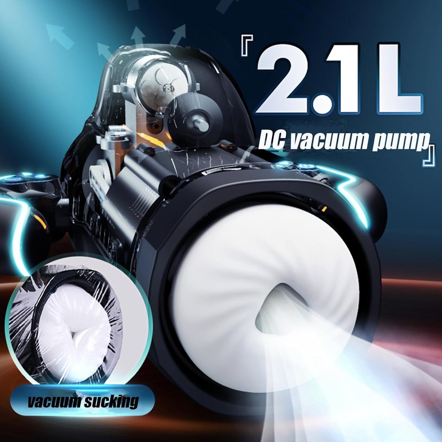 Automatic Masturbator Stroker Sex Machine with 10 Sucking & Thrusting & Heating Modes