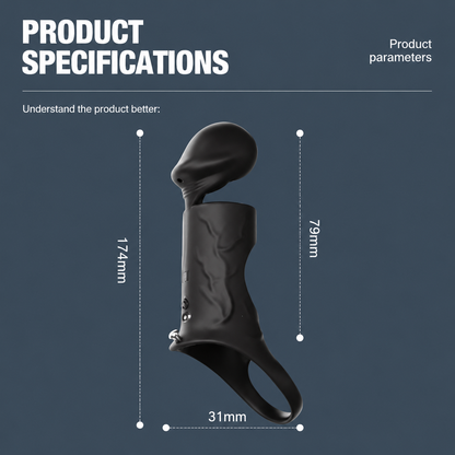 2 IN 1 Penis Ring Glans Trainer Vibrator Penis Sleeve Masturbator with 10 Vibration Modes