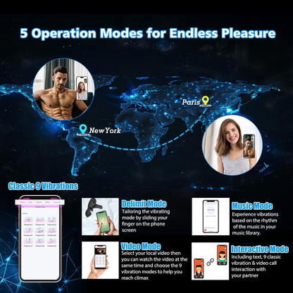 4 IN 1 Adjustable Penis Vibrator Trainer Masturbator Stroker with 2 Motors & 9 Vibrations
