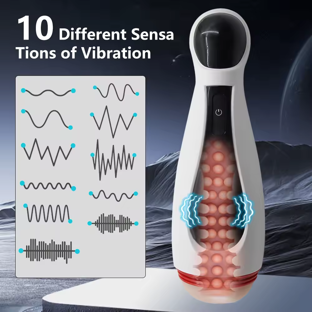 Automatic Masturbator Blowjob Penis Trainer Stroker with 10 Vibration Modes