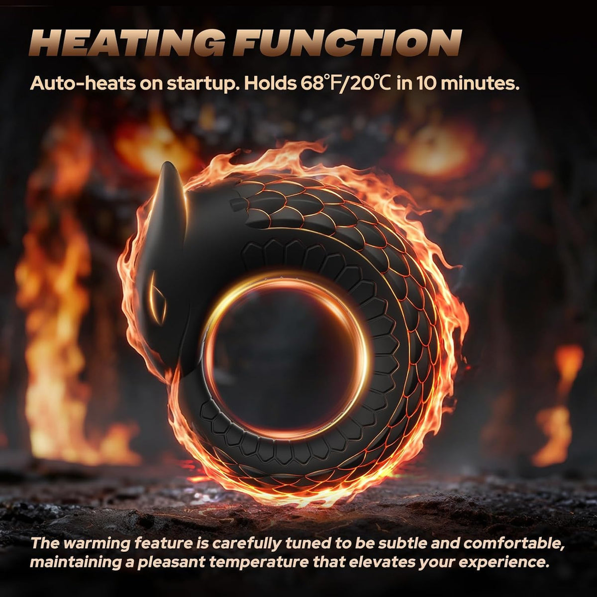 Dragon-Inspired Cock Ring Testicles Vibrator with 10 Powerful Vibration Modes