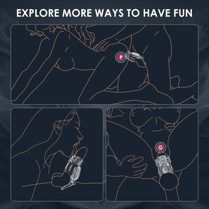 Transparent Penis Sleeve Vibrator Cock Ring Enlargement with 10 Vibration Modes