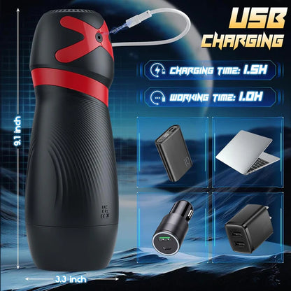 Automatic Sucking Masturbator Penis Pump Blowjob with 9 Suction & 10 Vibration Modes