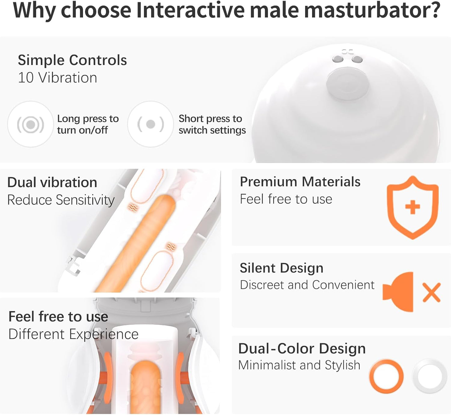 Automatic Masturbator Pocket Pussy Stroker with 10 Vibrating Modes