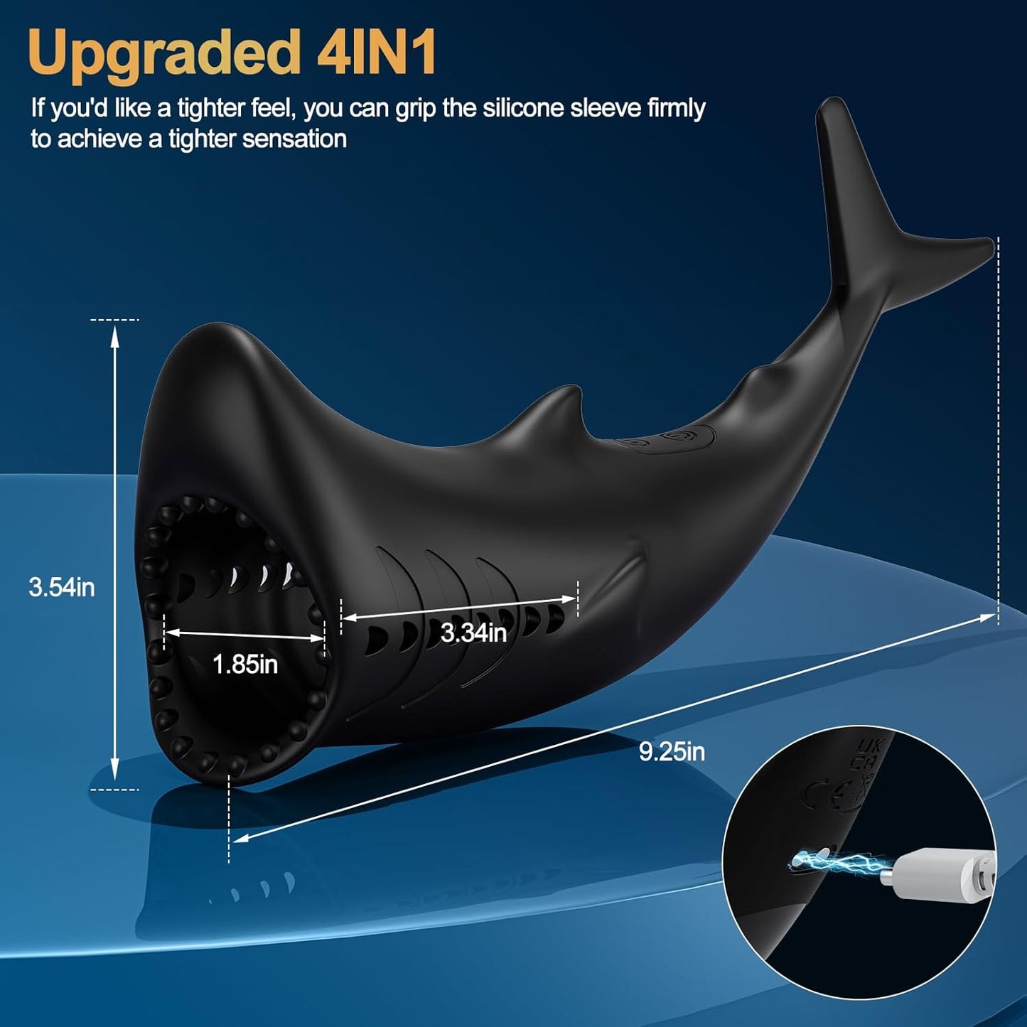 360° Full-Surround Oral Penis Trainer Vibrator Glans Stimulator with 10 Vibration Modes