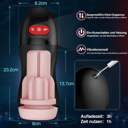 4-in-1 Oral Electric Masturbator Stroker with 10 Vibration & 9 Suction Modes