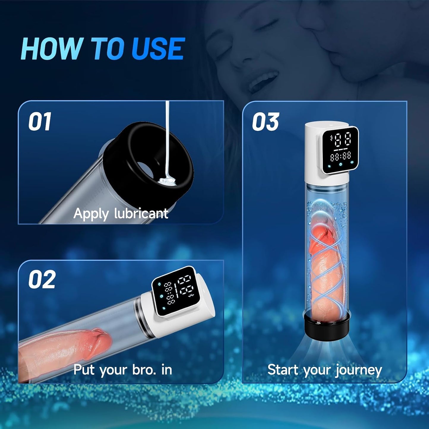 LED Display Automatic Penis Pump Enlargers Extender Masturbator with 10 Suction Modes