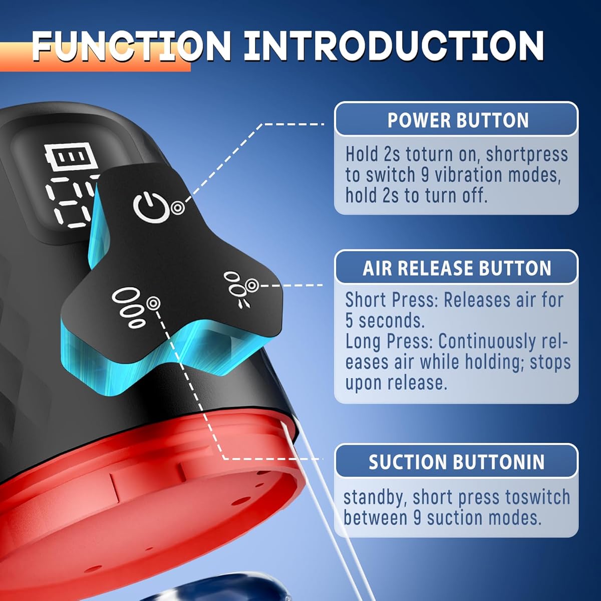 Intelligent Masturbator Penis Pump Stroker Blowjob with 9 Suction & 9 Vibration Modes