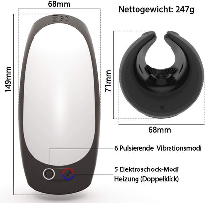 Electric Penis Trainer Vibrator with Pulsating Vibration & Electrostimulation & Heating
