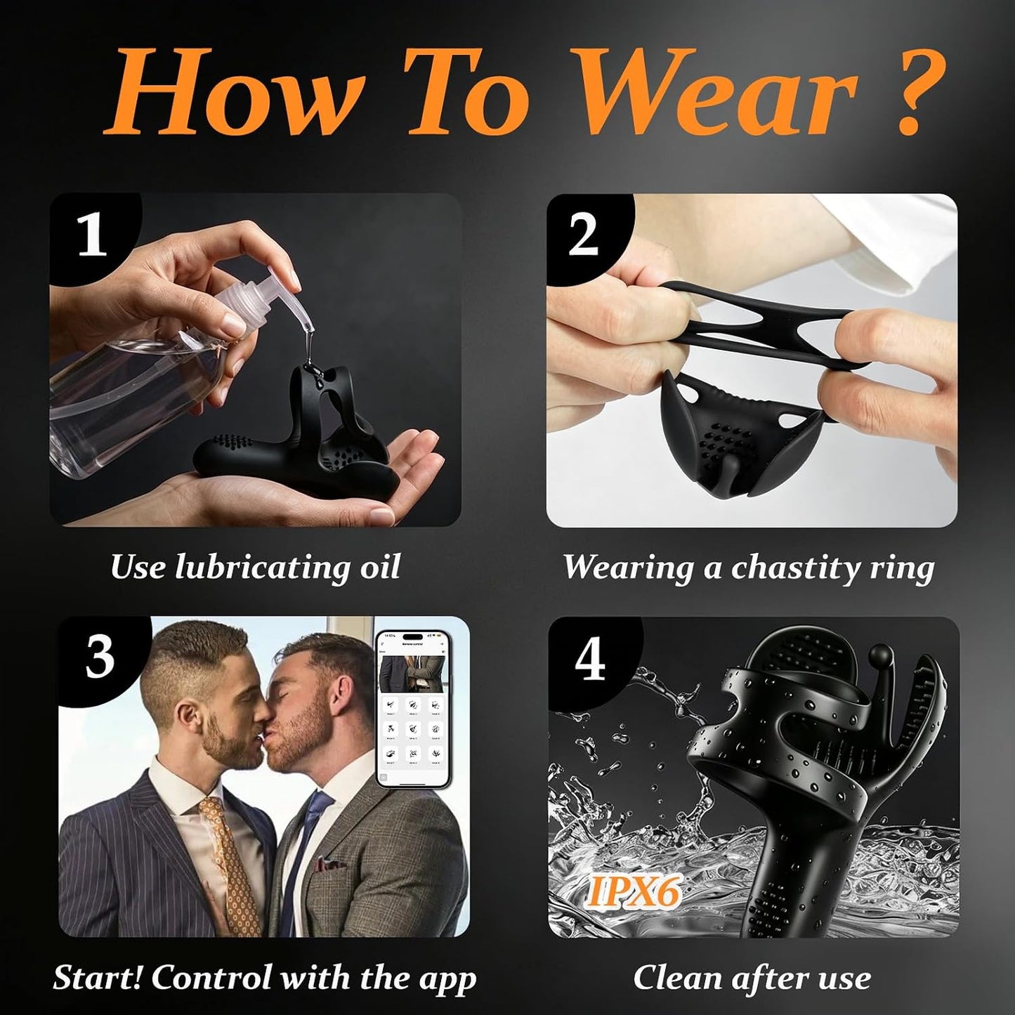 APP Smart Control Penis Trainer Vibrator Cock Ring Stimulator with 9 Vibration Modes