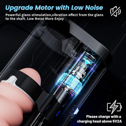 Automatic Masturbator Penis Stroker Vibrator Pocket Pussy with 10 Thrusting & 3 Speed