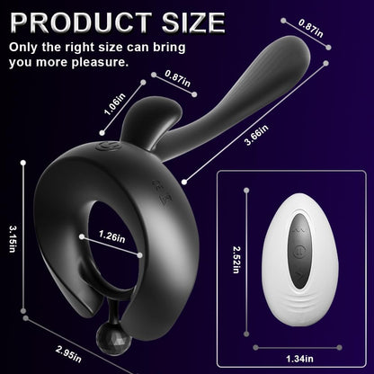 3 IN 1 Cock Ring Penis Trainer Vibrator Massager with 7 Powerful Vibration Modes