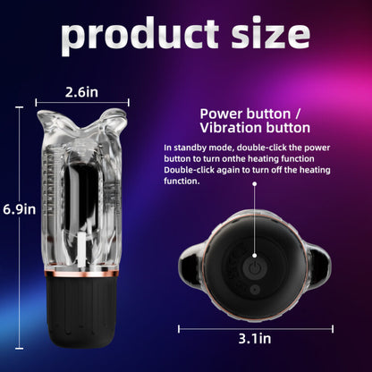 3 IN 1 Penis Trainer Vibrator Masturbator with 10 Vibrating & Licking & Heating Modes