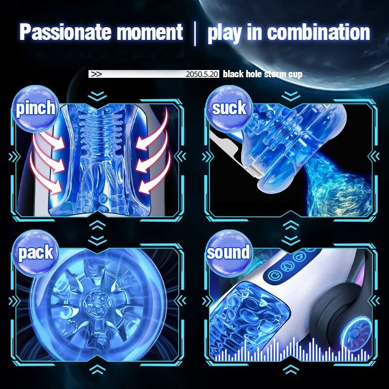 Automatic Masturbator Stroker Sex Machine with 5 Peristaltic & 10 Vibration Modes