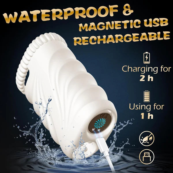 2 Tunnel Holes Penis Trainer Vibrator Masturbator with 10 Vibration Modes