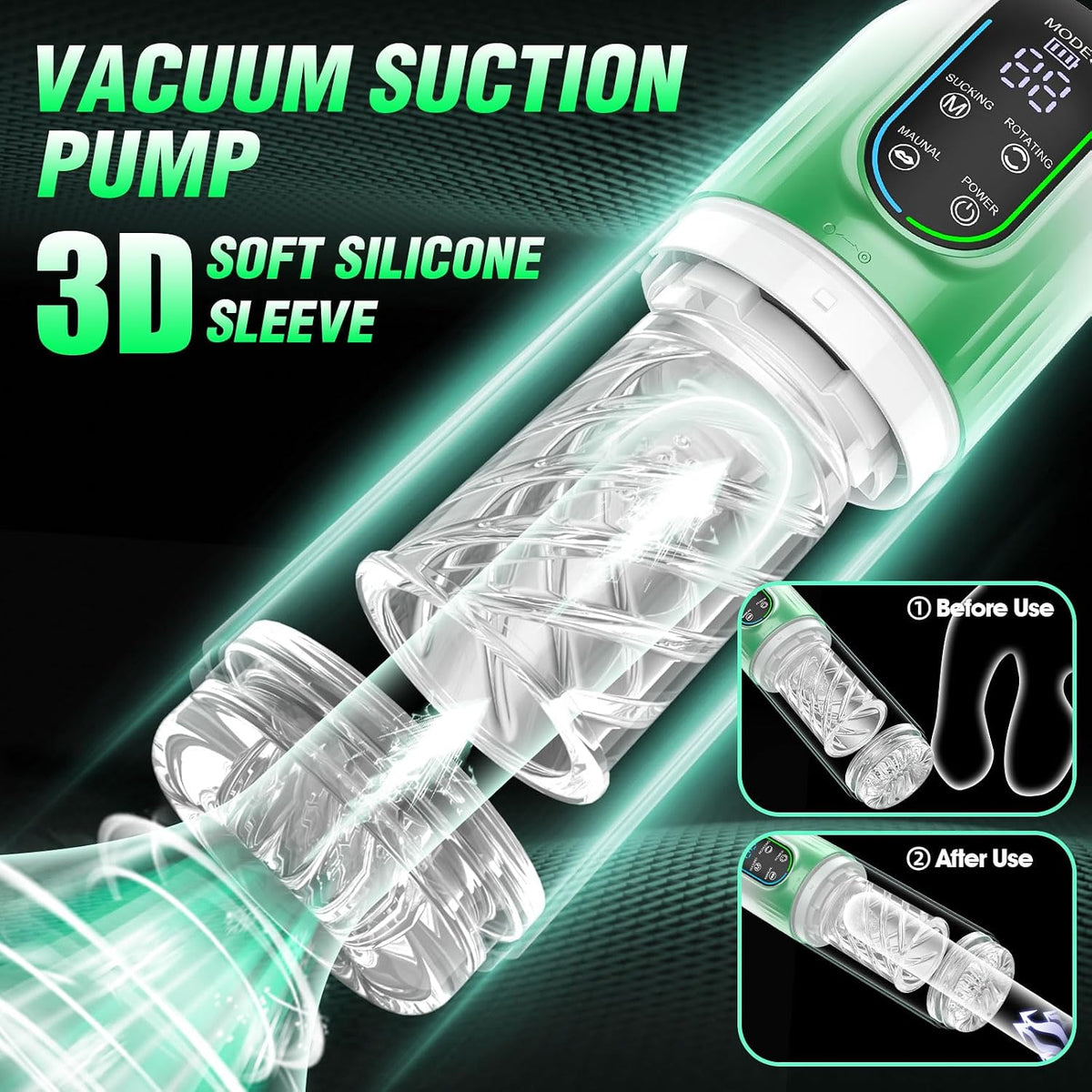 Automatic Masturbator Penis Pump Blowjob Sex Machine with 7 Sucking Thrusting Rotating & 7 Licking Modes