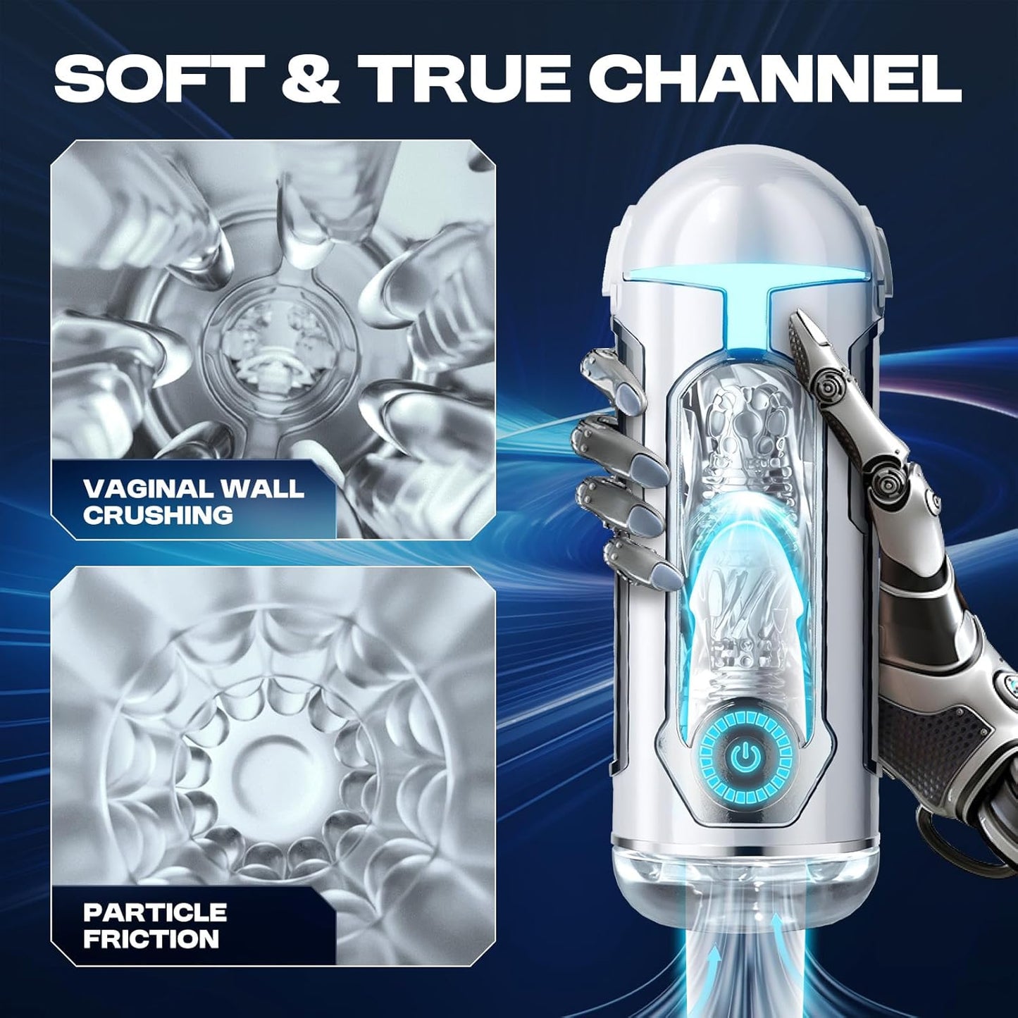 Automatic Masturbator Penis Stroker Blowjob with 10 Vibrating& Sucting & Heating Modes