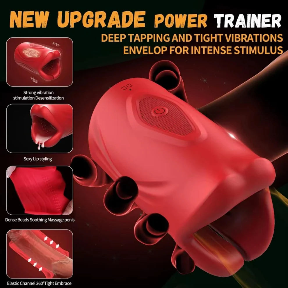 App Control Penis Stroker Trainer Blowjob Masturbator Sex Machine with 9 Vibration Modes