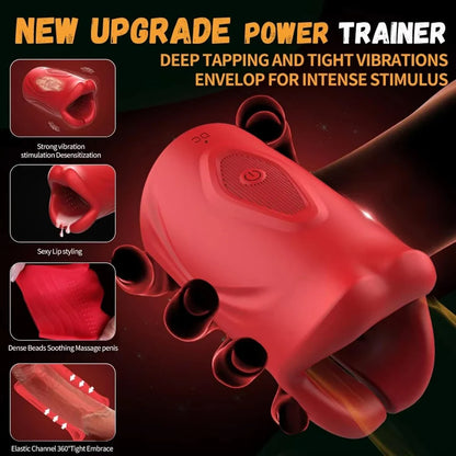 App Control Penis Stroker Trainer Blowjob Masturbator Sex Machine with 9 Vibration Modes