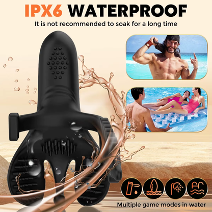 Adjustable Penetration Penis Trainer Glans Massager with 9 Vibration Modes