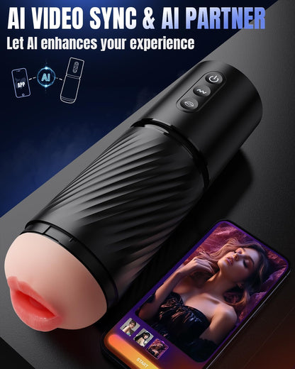 APP Control Stroker Blowjob Massage Masturbator with 10 Sucking & 10 Vibrating Modes