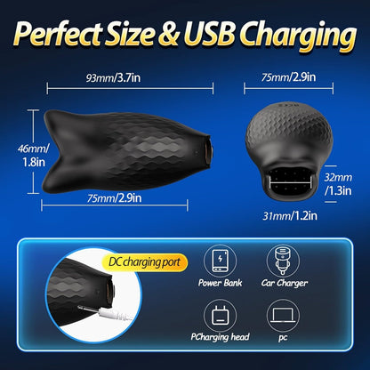 APP Electric Penis Trainer Vibrator Glans Stimulation Pocket Pussy with 10 Vibrations