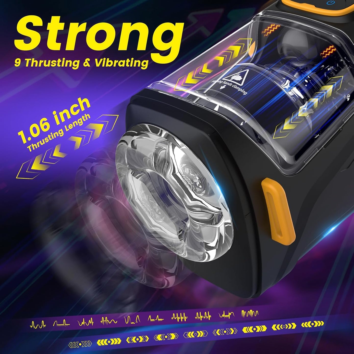 Wearable Stroker Sex Machine Milking Blowjob with 9 Thrusting & Vibrating Modes