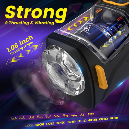Wearable Stroker Sex Machine Milking Blowjob with 9 Thrusting & Vibrating Modes