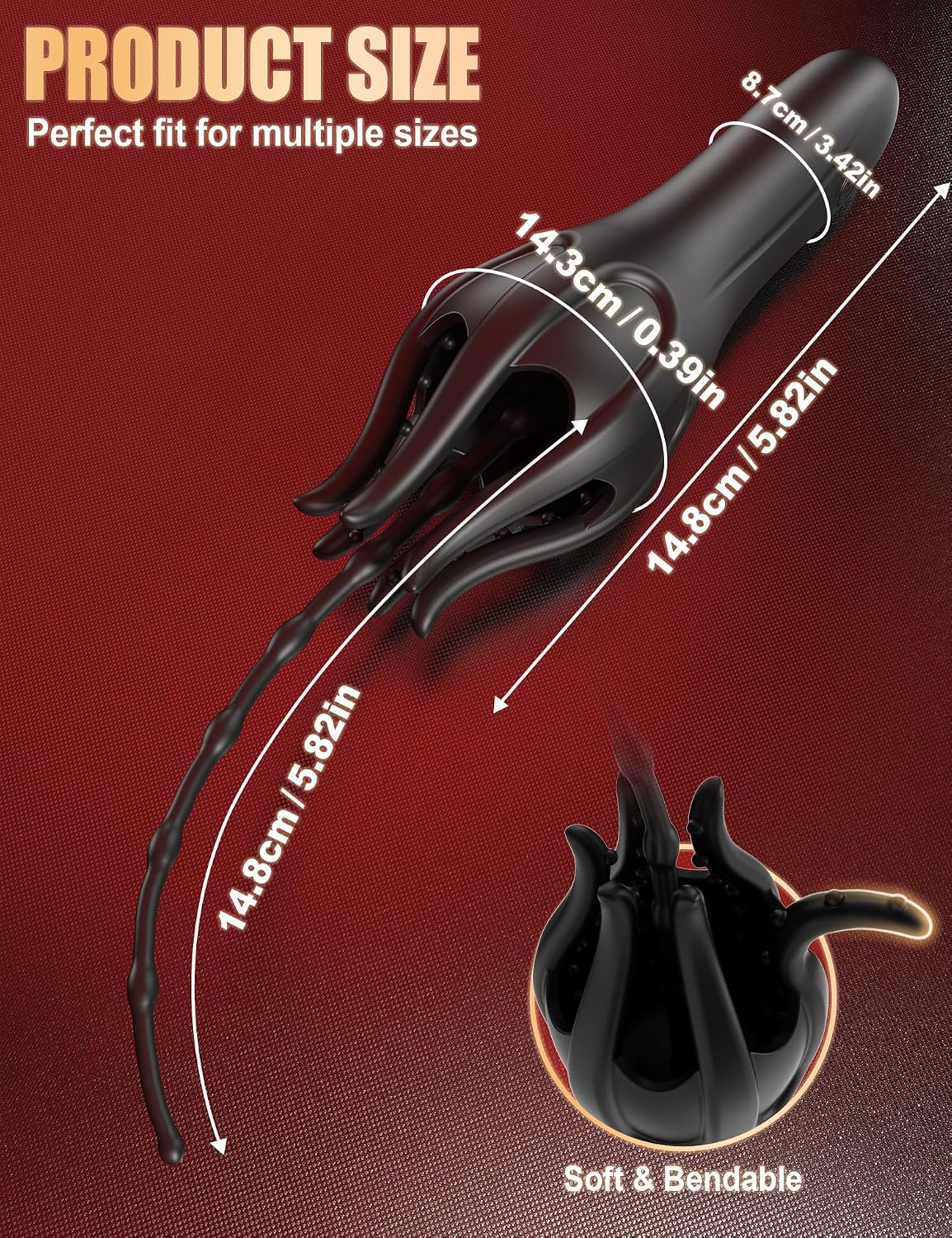 360° Wrapped Penis Trainer Vibrator Urethral Plug Dilators with 10 Vibration Modes