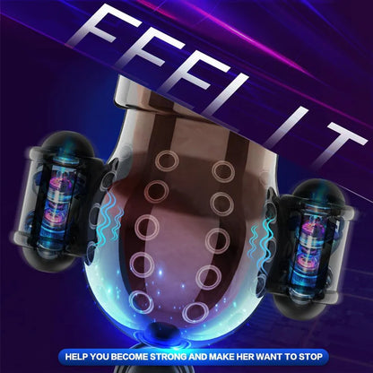360° Wrapping Stimulator Glans Vibrator Penis trainer Masturbator with 10 Vibration Modes