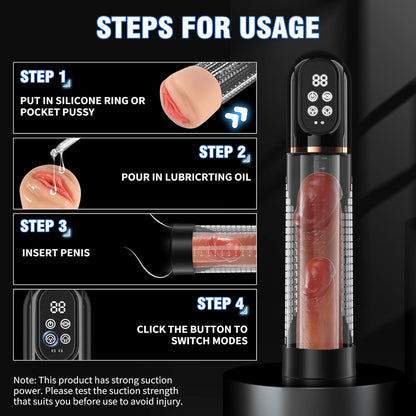 Automatic Penis Water Pump Dick Enlarger Trainer with 7 Sucking & Training Modes