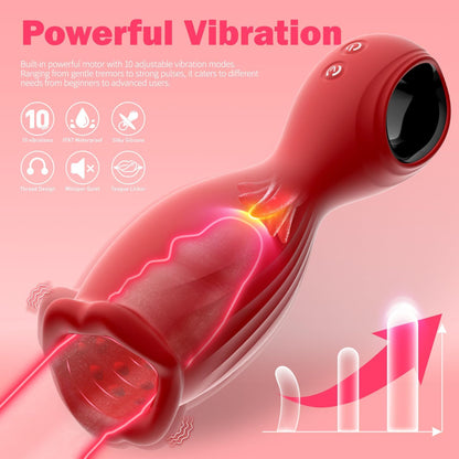 360° Rotation Penis Trainer Vibrator Stroker Masturbator with 10 Vibrations Modes