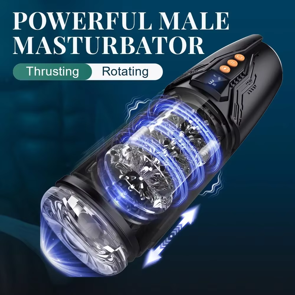 Realistic Masturbator Penis Stroker Blowjob with 7 Thrusting & Rotating & Vibrating Modes