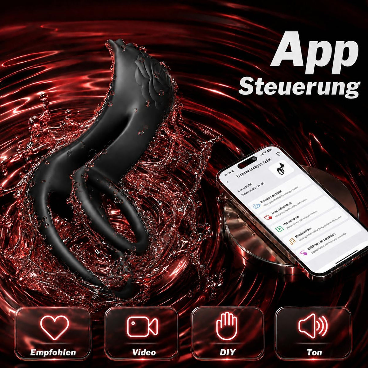Dual Penis Trainer Vibrator Cock Ring Clitoral Stimulator with App & 9 Vibration Modes