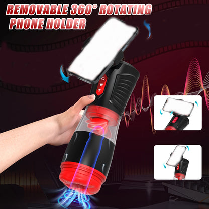 Automatic Masturbator Sex Machine Penis Trainer with 9 Vibrating & Sucking & Licking