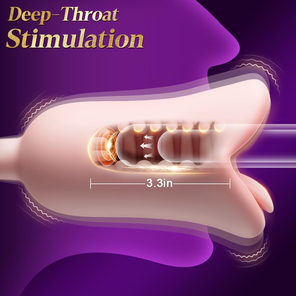 Penis Trainer Vibrator Glans Massager Oral Blowjob Masturbator with 10 Vibrations