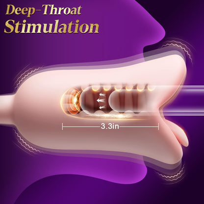 Penis Trainer Vibrator Glans Massager Oral Blowjob Masturbator with 10 Vibrations