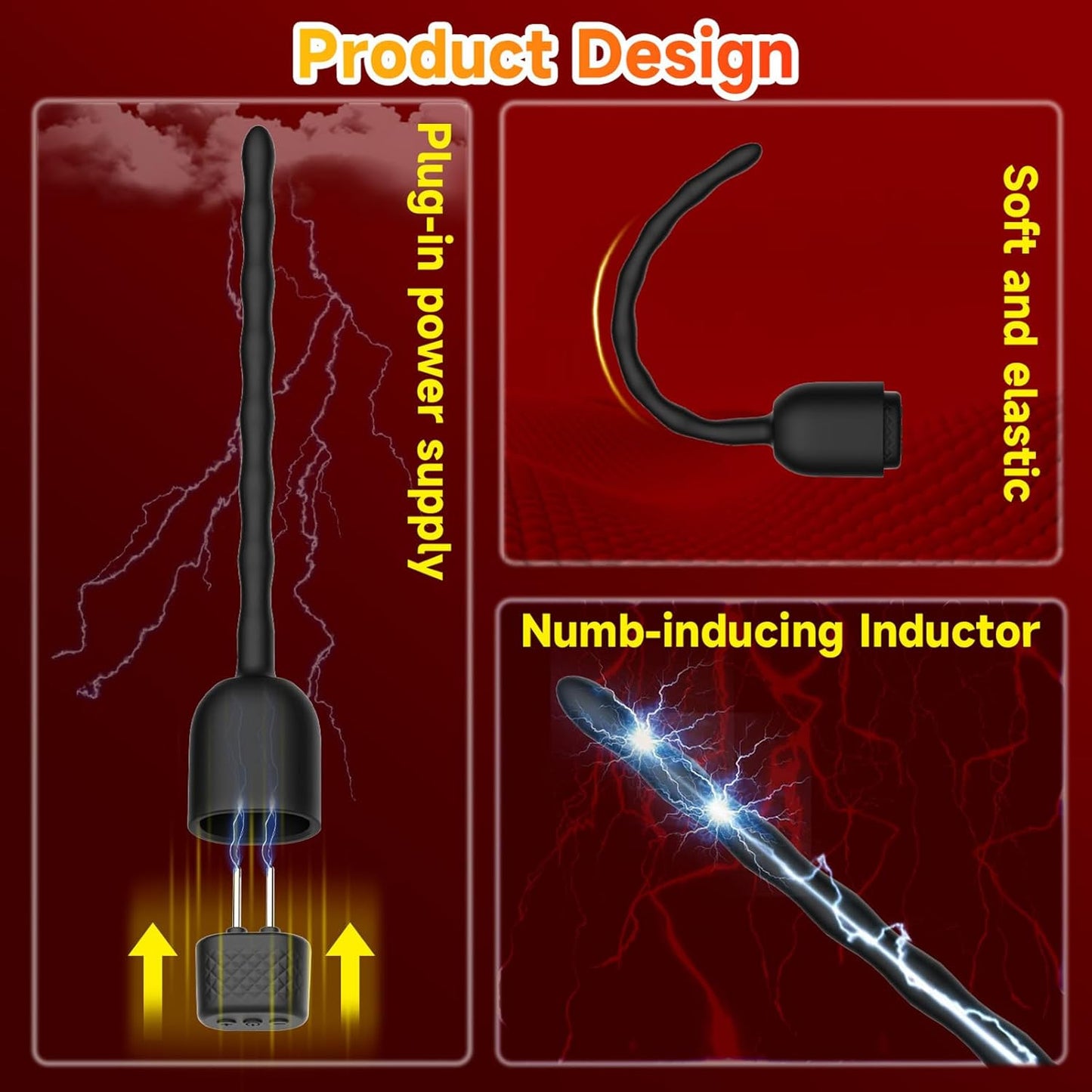 Remote Control Electro Stim Urethral Sound Anal Plug with 7 Modes